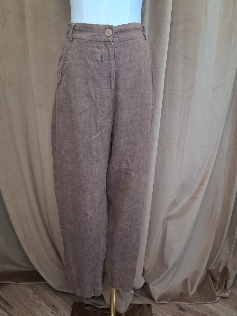 Poetry Cinnamon Linen Crop Pant Size 14